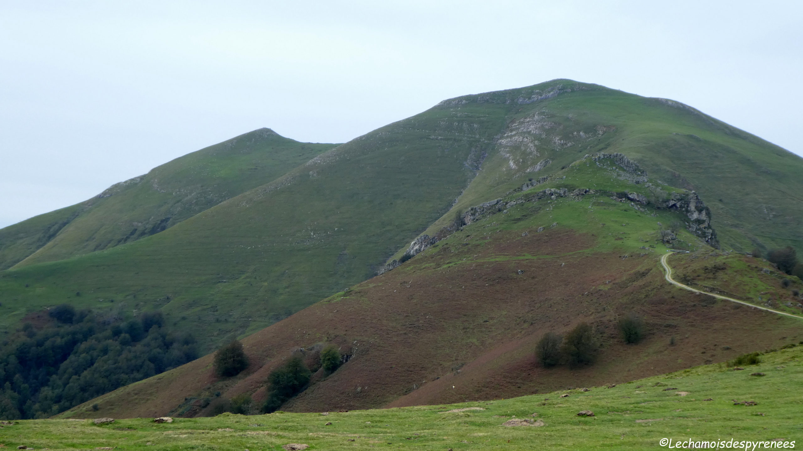 L’Adartza (1 250 m) et Mendimotxa (1 224 m) depuis le col d’Aharza